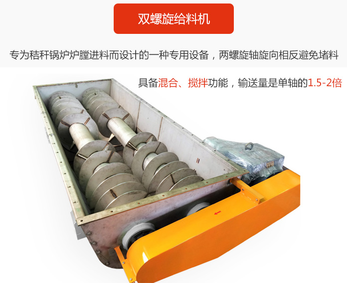 雙螺旋給料機采用雙軸設計，具備混合、攪拌功能。