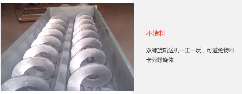 旋向相反，不堵料